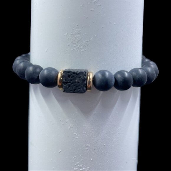 Joycuff Boyfriend Bracelet Gift Set Lava Rock Beads Mens Jewelry Romantic New - Picture 5 of 8